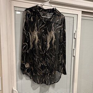 Dress Forum Black and Brown Swirl Blouse